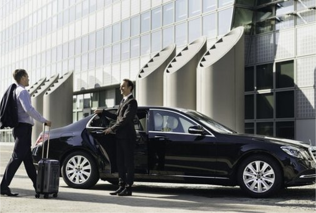 Luxury hospital transfer chauffeur service Australia with black sedan and limousine